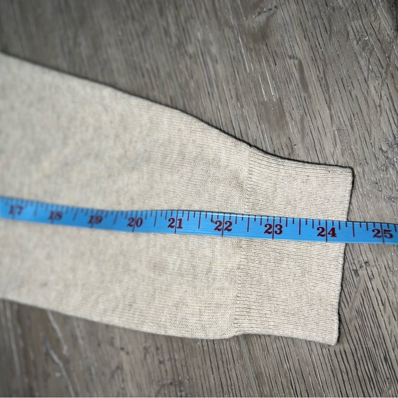 Claiborne Men’s 1/4 zip Cotton pullover Sweater Size Medium Cream color - Picture 9 of 9